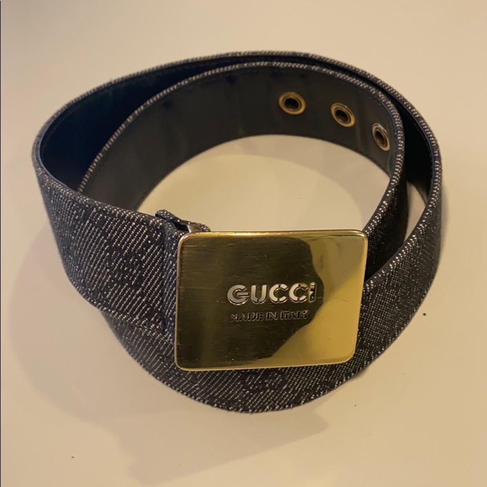 Gucci vintage gg denim belt - Picture 1 of 4